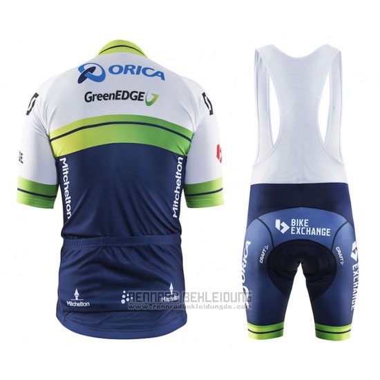 2016 Fahrradbekleidung Orica GreenEDGE Wei und Blau Trikot Kurzarm und Tragerhose - zum Schließen ins Bild klicken